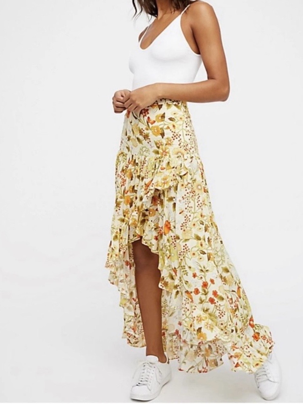 Spell & The Gypsy Collective Sayulita Frill Skirt Floral Yellow Size XS Boho